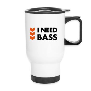 I NEED BASS - Thermobecher mit Tragegriff - Weiß - Vorne