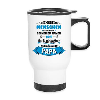 Beim Namen nennen - Papa - Thermobecher mit Tragegriff - Weiß - Vorne