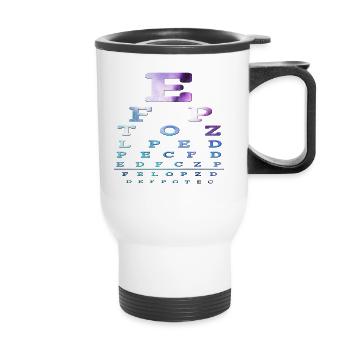 eye test - Thermal mug with handle - white - Front