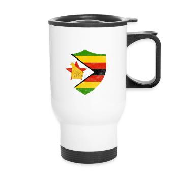 Drapeau du Zimbabwe Zimbabwe Harare Chewa cadeau - Tasse isotherme avec poignée - blanc - Devant