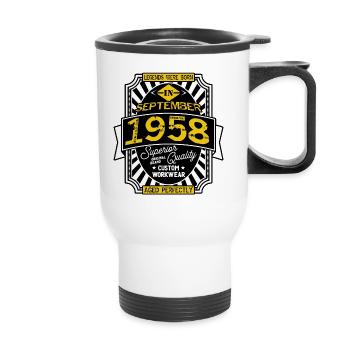 1958 SEPTEMBER - Thermal mug with handle - white - Front