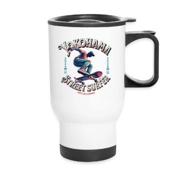 Yokohama Street Surfer - Skate like a Samurai - Thermal mug with handle - white - Front