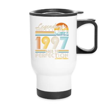 Légendaire Depuis 1997 Vintage Anniversaire Rétro - Tasse isotherme avec poignée - blanc - Devant
