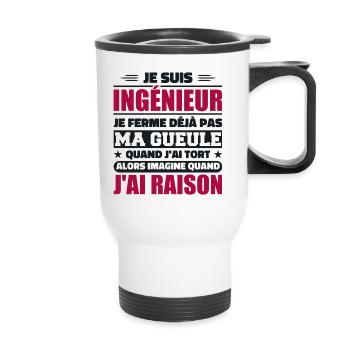 Ingenieur Humor Geschenk Student Ingenieur - Thermobecher mit Tragegriff - Weiß - Vorne