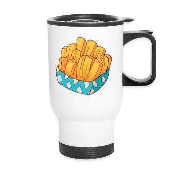 French Fries Pommes Frites - Thermobecher mit Tragegriff - Weiß - Vorne