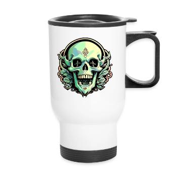 Crâne - Tasse isotherme avec poignée - blanc - Devant