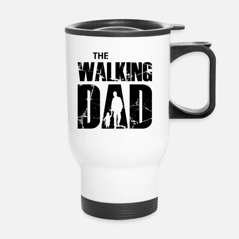The Walking Dad (schwarz) - Thermobecher mit Tragegriff - Weiß