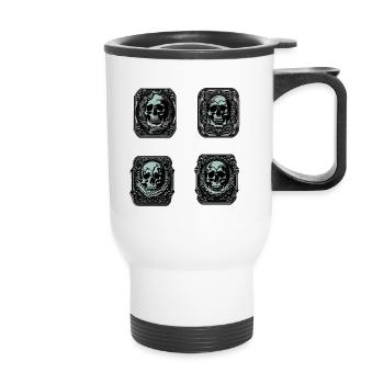 Skulls Sticker - Thermobecher mit Tragegriff - Weiß - Vorne