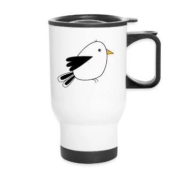 little bird - Thermal mug with handle - white - Front