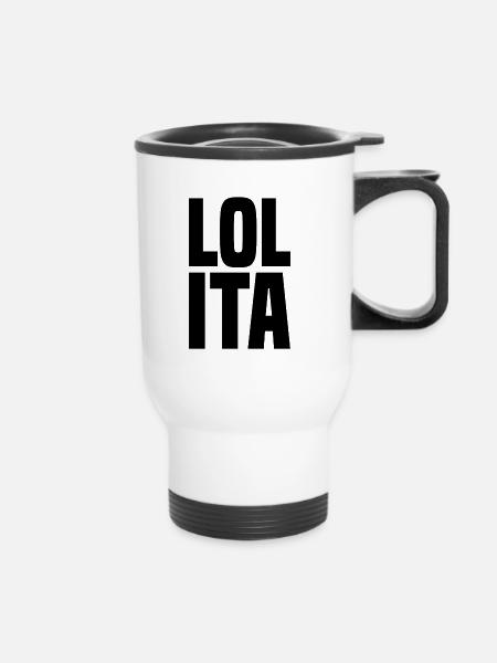 Lolita big black - Thermobecher mit Tragegriff - Weiß