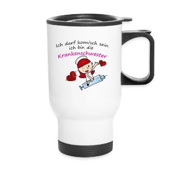 krankenschwester design - Tasse isotherme avec poignée - blanc - Devant