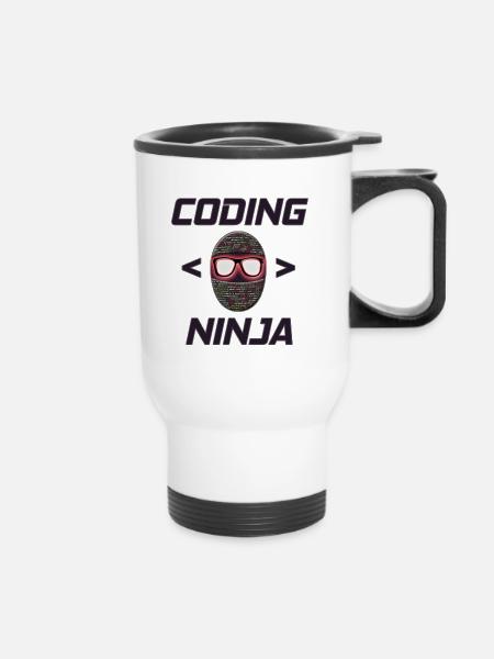 Programmierer, Coding Ninja, Geschenk - Thermobecher mit Tragegriff - Weiß