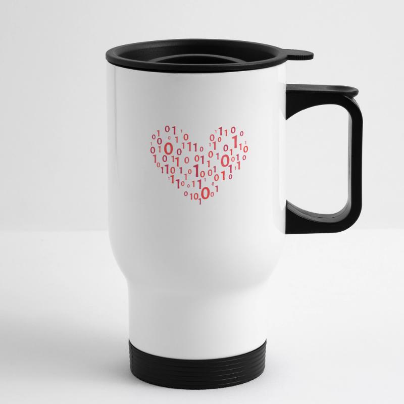 Code de cœur informatique Codage Tasse isotherme avec poignée