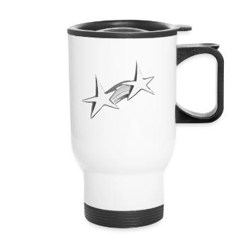 star rainbow stars grey symbol - Thermal mug with handle - white - Front
