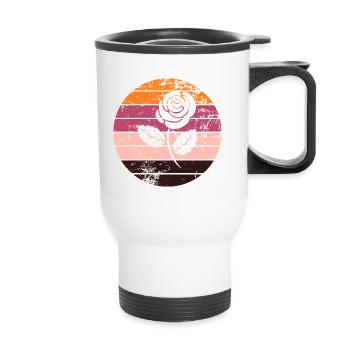 Rose - Thermobecher mit Tragegriff - Weiß - Vorne