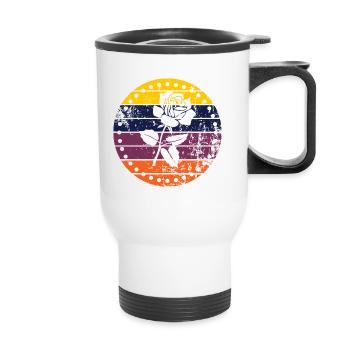 Rose - Thermal mug with handle - white - Front