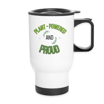 plant powered and proud - Tasse isotherme avec poignée - blanc - Devant