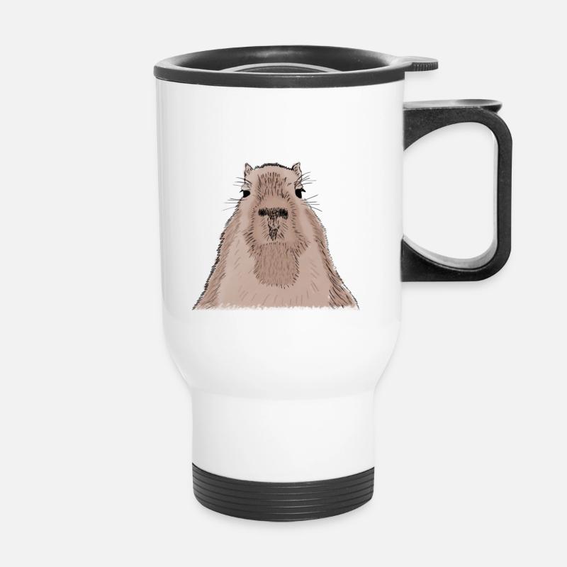 Capybara - capybara - Thermal mug with handle - white