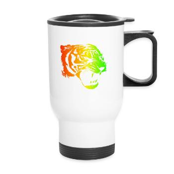 Rasta Tiger - Thermal mug with handle - white - Front