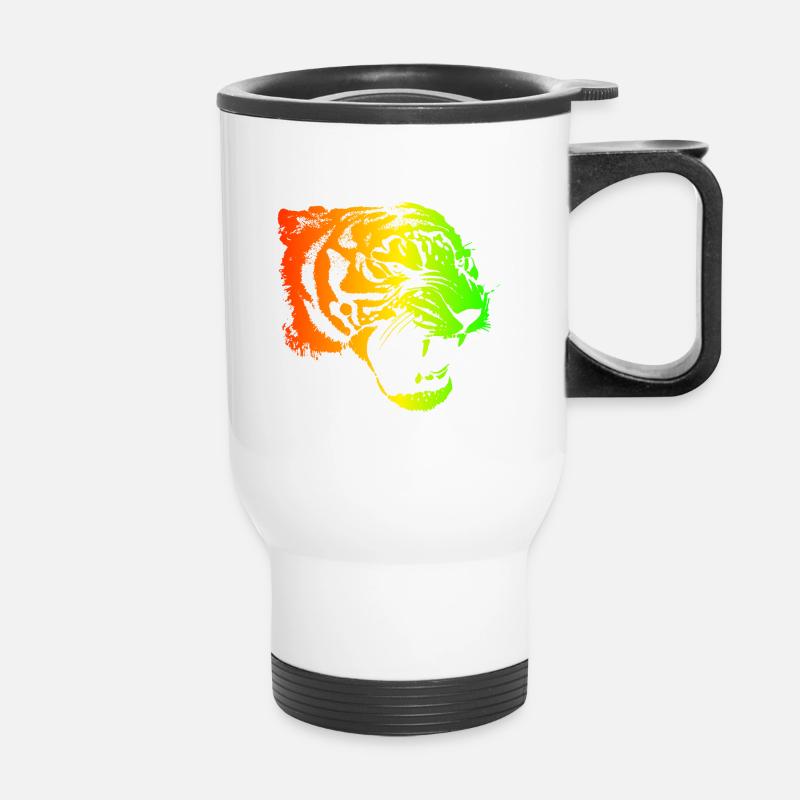Rasta Tiger - Thermal mug with handle - white