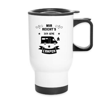 mir reichts camping wohnmobil - Thermobecher mit Tragegriff - Weiß - Vorne