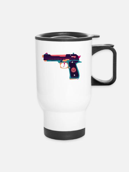 Beretta Waffe - Thermobecher mit Tragegriff - Weiß