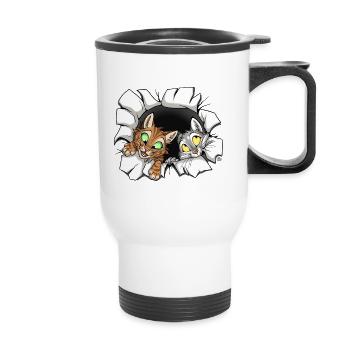 Adopt - don't shop - Thermal mug with handle - white - Front