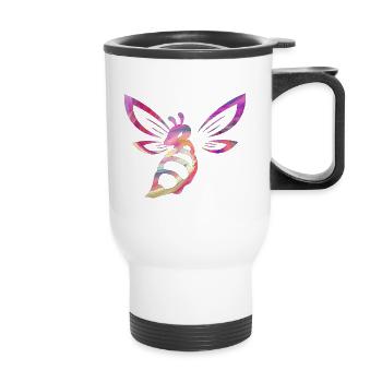 Piercing Colorful Wasp - Thermal mug with handle - white - Front