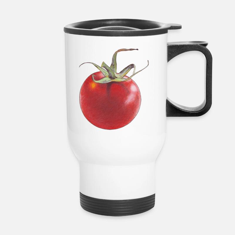 Tomate - Thermobecher mit Tragegriff - Weiß