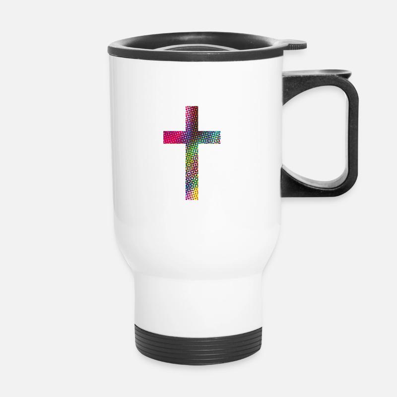 Cross dhaite - Thermal mug with handle - white