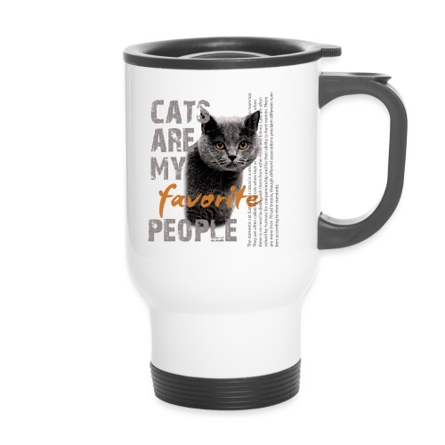 cats favorite people - Thermobecher mit Tragegriff