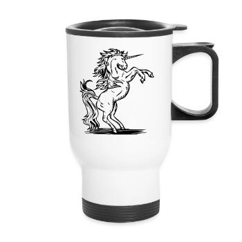 Licorne - licorne - Tasse isotherme avec poignée - blanc - Devant
