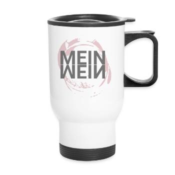 Wein Trinker Weißwein Rotwein Sprüche Geschenk - Thermobecher mit Tragegriff - Weiß - Vorne