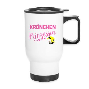 Feuerwehr Shirt · Feuerwehrfrau · Feuer · Frau - Thermobecher mit Tragegriff - Weiß - Vorne