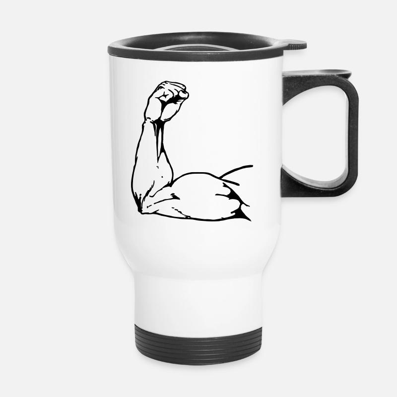 bras de puissance - Tasse isotherme avec poignée - blanc