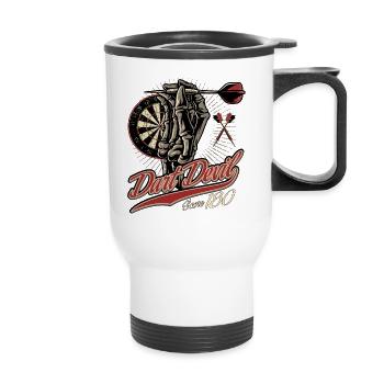 Dart Shirt the Dart-Devil - Score 180 - triple 20 - Thermobecher mit Tragegriff - Weiß - Vorne