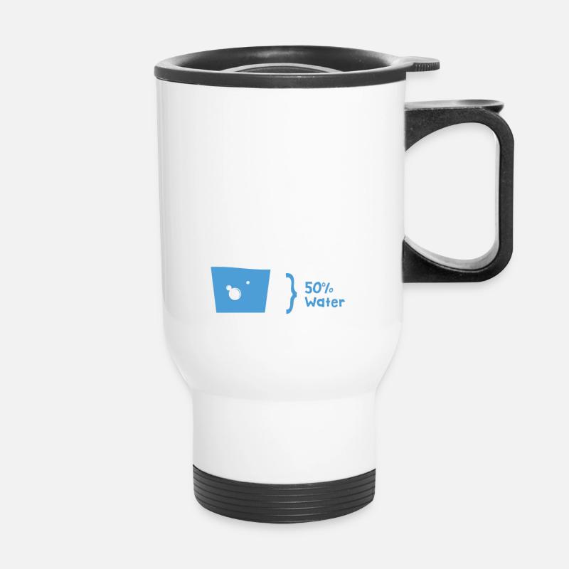Technically The Glass Is Always Full - Thermal mug with handle - white
