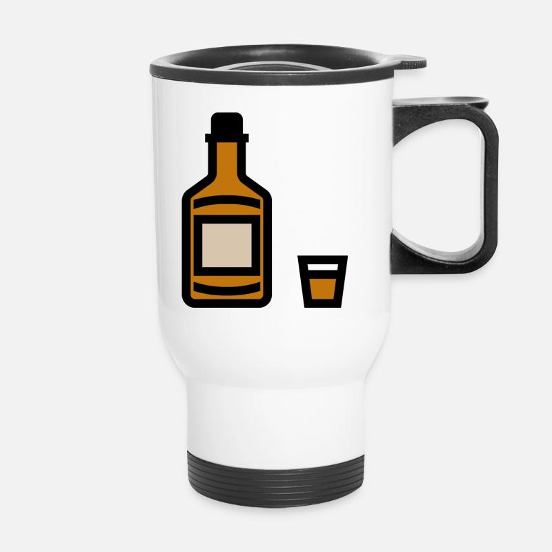 Bouteille de whisky, bouteille de whisky - Tasse isotherme avec poignée - blanc