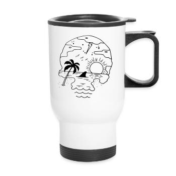 Tête de mort - Tasse isotherme avec poignée - blanc - Devant