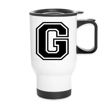 g - Thermal mug with handle - white - Front