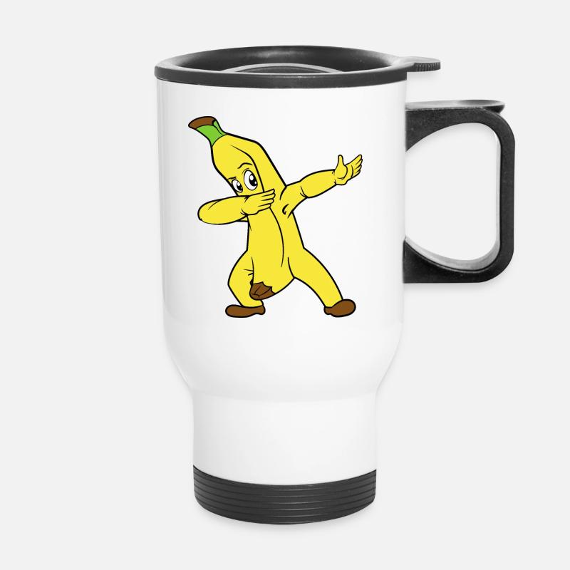 Dabbing Dab Banane - Thermobecher mit Tragegriff - Weiß
