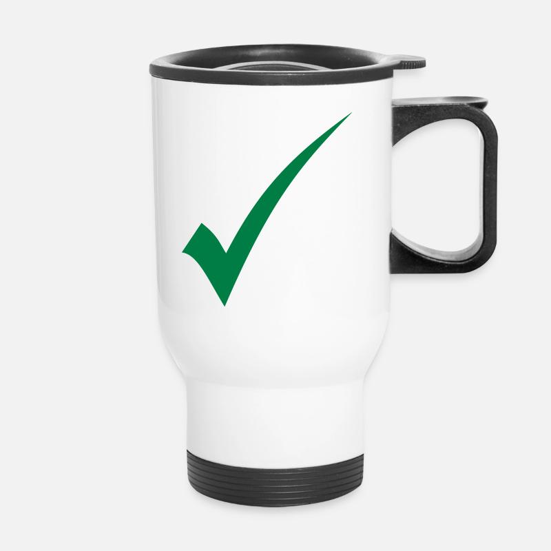 Vérification du crochet vert - Tasse isotherme avec poignée - blanc