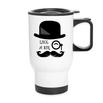 gentleman - Thermobecher mit Tragegriff - Weiß - Vorne