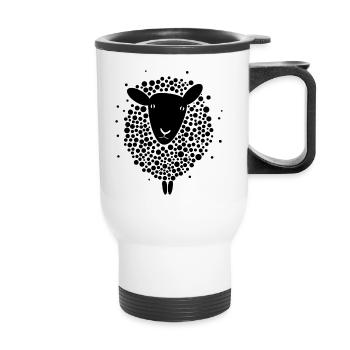 Black sheep - Thermal mug with handle - white - Front