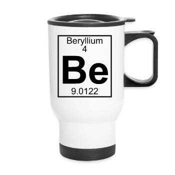 Beryllium (Be) (element 4) - Thermal mug with handle - white - Front