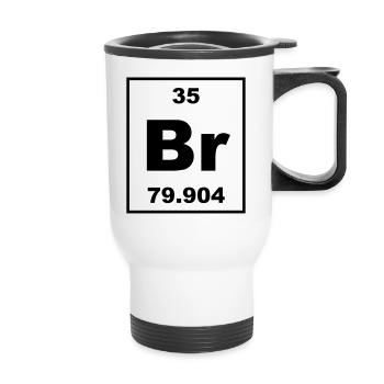 Bromine (Br) (element 35) - Thermal mug with handle - white - Front