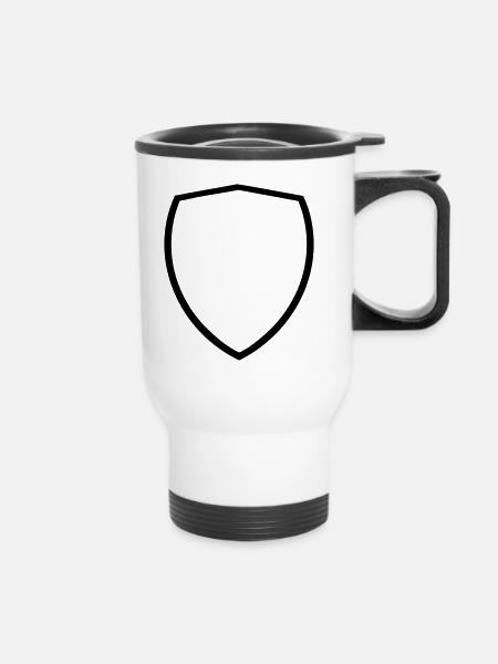 Wappen - Blanko - Thermobecher mit Tragegriff - Weiß