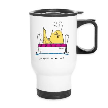 Sleeping tired - Thermal mug with handle - white - Front