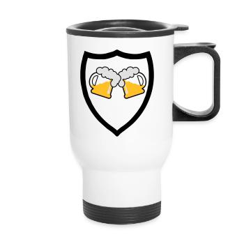 Bier Emblem 3c - Thermobecher mit Tragegriff - Weiß - Vorne
