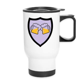 Bier Emblem 3c - Thermobecher mit Tragegriff - Weiß - Vorne